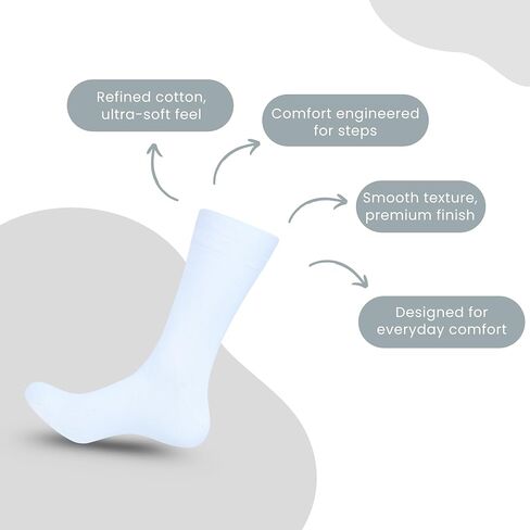 Dress Socks for Men Pack of 4/8/10 Cotton Blend Cushioned Dress Socks Soft Solid Mid-Calf Running Socks in Saudi Arabia