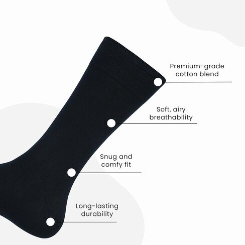 Dress Socks for Men Pack of 4/8/10 Cotton Blend Cushioned Dress Socks Soft Solid Mid-Calf Running Socks in Saudi Arabia