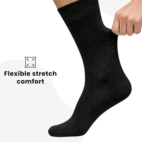 Dress Socks for Men Pack of 4/8/10 Cotton Blend Cushioned Dress Socks Soft Solid Mid-Calf Running Socks in Saudi Arabia