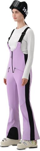 Womens Ski Bib Pants Slim Fit Soft Shell Snow Skinny Fitted Snowboard Insulated Waterproof Windproof Warm in Saudi Arabia