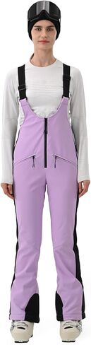 Womens Ski Bib Pants Slim Fit Soft Shell Snow Skinny Fitted Snowboard Insulated Waterproof Windproof Warm in Saudi Arabia