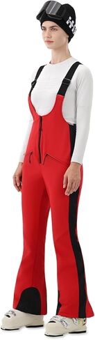 Womens Ski Bib Pants Slim Fit Soft Shell Snow Skinny Fitted Snowboard Insulated Waterproof Windproof Warm in Saudi Arabia