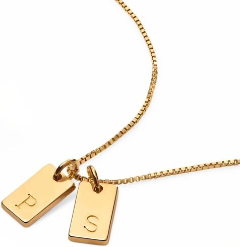 OAK & LUNA - Personalized Willow Tag Initial Necklace with Diamond Option - Dainty Gift for Her, Woman - Custom Jewelry for Christmas, Mother's Day in Saudi Arabia