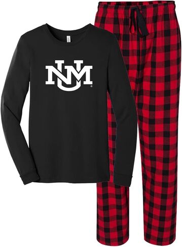 Sorority Letters Shop University of New Mexico Pajama Set with UNM PJ Top and Matching Flannel Pants in Saudi Arabia