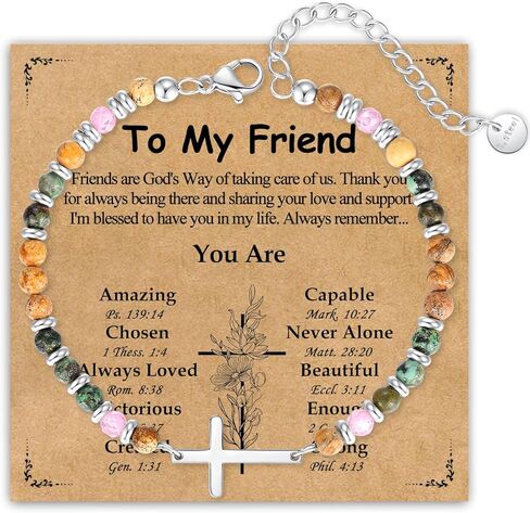 Cross Bracelet for Women, Christian Gifts for Women, Confirmation Baptism Easter Gifts, Unique Gift for Friends Daughter Mom Sister in Christ Niece on Birthday Christmas in Saudi Arabia