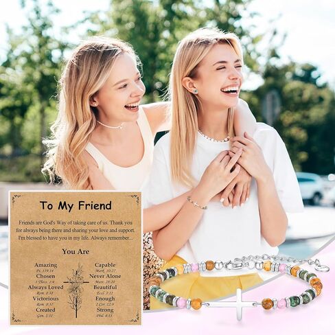 Cross Bracelet for Women, Christian Gifts for Women, Confirmation Baptism Easter Gifts, Unique Gift for Friends Daughter Mom Sister in Christ Niece on Birthday Christmas in Saudi Arabia