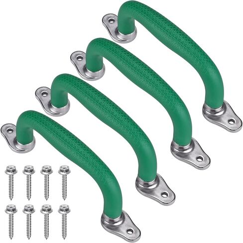SELEWARE Black Playground Safety Handles, Non-Slip Kids Playground Grab Handles, Durable Indoor Outdoor Playset Handles for Playhouse, Treehouse, Climbing Frame, Jungle Gym, Swing Set, 4 Pack in Kuwait