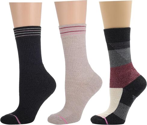 Dr. Motion Women Outdoor Hiking Walking Compression Crew Socks With Enhanced Cushion And Breathable Arch Support 3 Pairs in Saudi Arabia