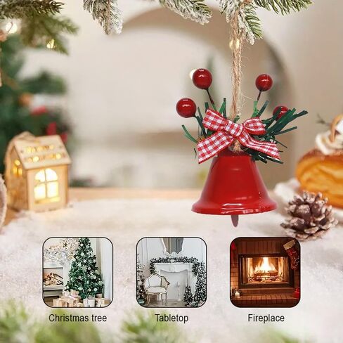 1 Pcs Red Christmas Bells, Christmas Tree Ornaments Bells Pendants Craft Bells for Holiday Party Decorative in Saudi Arabia