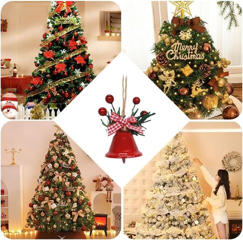 1 Pcs Red Christmas Bells, Christmas Tree Ornaments Bells Pendants Craft Bells for Holiday Party Decorative in Saudi Arabia