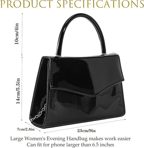 Evening Clutch Purses for Women Patent Leather Purse Black Clutch for Formal Prom Wedding Party Brida Cocktail in Saudi Arabia