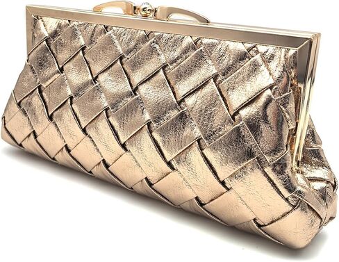 Formal Clutch Purse for Women Luxurious Checkered Evening Bag Dual Compartments with Long Chain Strap in Saudi Arabia
