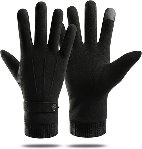 Winter Warm Fleece Gloves for Men - Lighweight Thermal Touchscreen Snow Gloves for Cold Weather in Saudi Arabia