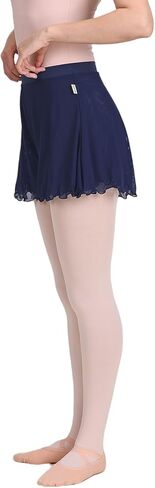 تنورة باليه للنساء مكونة من طبقتين تنورة رقص شبكية متوسطة الارتفاع وحزام مطاطي in Kuwait