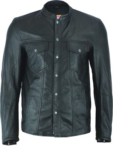 HIGHWAY LEATHER Men's Motorcycle Leather Shirt Style Jacket in Lightweight Leather in Saudi Arabia