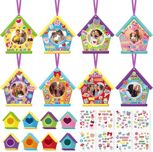 Dianelhall 24 Sets Winter Picture Frame Craft Kit Christmas Winter Photo Frame Crafts Winter Snow Globe Picture Frames with Snowflake Stickers for Winter Christmas Classroom Holiday Party Activities in Kuwait