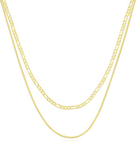 Layered Necklaces for Women, Stackable Dainty Gold Necklaces for Women Trendy Snake Chain Simple Gold Stacked Necklaces 14K Gold Plated Layering Necklace Jewelry Set Birthday Gifts for Women in Saudi Arabia