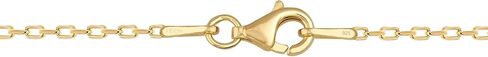 24K Real Gold Plated 925 Sterling Silver Cable Chain Necklace for Women | 0.5 Micron Thick | 1.3mm Diamond Cut Solid Links – Dainty, Durable & Hypoallergenic in Saudi Arabia
