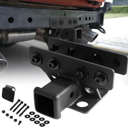 MusixiA 2" Tow Trailer Hitch Receiver Kit Fit for 2018-2024 Wrangler JL JLU Hitch Receiver with Cover,Rear Bumper Towing Combo 2 Doors and 4 Doors ﻿ in Kuwait