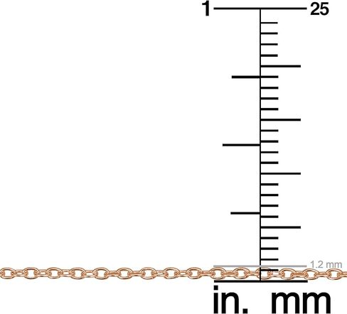 Kooljewelry Rose Gold Over Silver 1.2 mm Round Cable Chain Necklace (16, 18, 20, 22, 24 or 30 inch) in Saudi Arabia