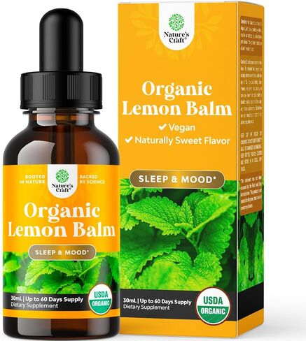 Organic Lemon Balm Leaf Liquid Extract for Immune Support - Lemon Balm Tincture for Mood & Relaxation Support - Organic Tincture Leaf Drops for Adults & Kids Dietary Supplement - 1OZ - 60 Days Supply in Saudi Arabia