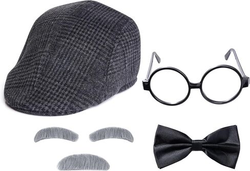 Old Man Costume 100 Days of School Grandpa Outfit for Men 1920s Accessories for Halloween Parties Dress Up in Saudi Arabia