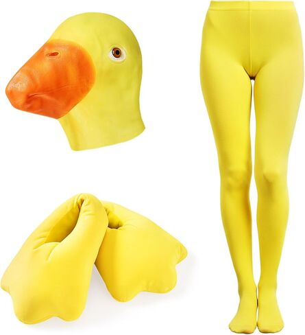 Liitrsh 3 Pcs Winter Duck Costume Accessories Set Funny Duck Mask Feet Slippers Shoes Socks for Carnival Men Women Cosplay in Saudi Arabia