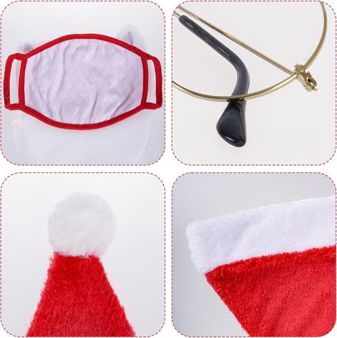 choyaxo Christmas Santa Costume Accessory Including Christmas Hat Face Mask Glasses Gloves for Men Women Christmas Cosplay Dress up in Saudi Arabia