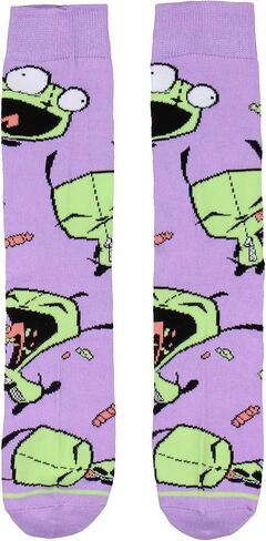 جوارب Bioworld Invader Zim Grr Space Athletic لمنتصف الساق للرجال والنساء، زوج واحد in Kuwait