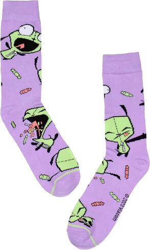 جوارب Bioworld Invader Zim Grr Space Athletic لمنتصف الساق للرجال والنساء، زوج واحد in Kuwait