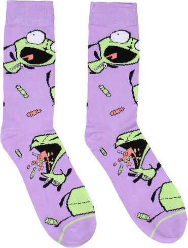 جوارب Bioworld Invader Zim Grr Space Athletic لمنتصف الساق للرجال والنساء، زوج واحد in Kuwait