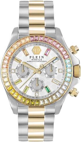 Philipp Plein Nobile Lady Collection Luxury Womens Watch Timepieces with a Two Tone Bracelet and Case Featuring a Silver Dial in Saudi Arabia