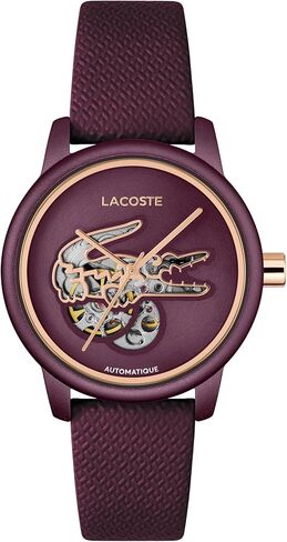 Lacoste 12.12 Automatique Women's Automatic Watch – Colored 38mm Aluminum Case, Cutout Crocodile Dial, Exhibition Back, Premium Fashion Timepiece - Gift for Her in Saudi Arabia