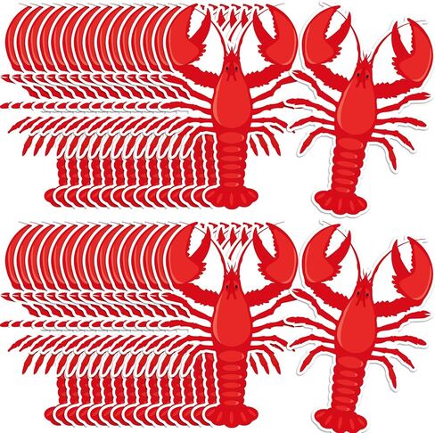 Glenmal 50 Pcs Crawfish Cutout Party Decoration 7 Inch Crawfish Boil Party Decorations Mardi Gras Red Lobster Cardboard or Seafood Boils Shrimp Decorative Birthday Baby Shower Picnic Decor Supplies in Saudi Arabia