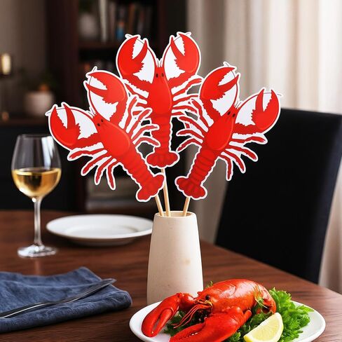 Glenmal 50 Pcs Crawfish Cutout Party Decoration 7 Inch Crawfish Boil Party Decorations Mardi Gras Red Lobster Cardboard or Seafood Boils Shrimp Decorative Birthday Baby Shower Picnic Decor Supplies in Saudi Arabia