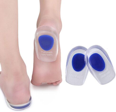 Gel Heel Pad for Relieving Plantar Fasciitis - Additional Cushioning Silicone Heel Cup for Men and Women - Insole Protector for Heel Support, Arch Support and Shock Absorption (Blue,Large, Pair) in Saudi Arabia