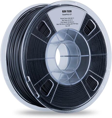 R QIDI TECHNOLOGY PAHT-CF Carbon Fiber high Temperature Nylon Filament 1.75mm,1Kg Spool 3D Printing Filament, high Strength, high Precision，Black in Kuwait
