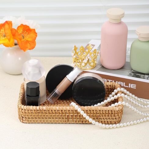 Small Rattan Serving Tray Key Basket for Entryway Natural Wicker Decorative Tray for Keys, Trinkets, Kitchen, Coffee Table in Saudi Arabia