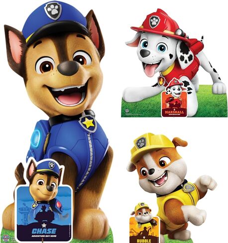 Star Cutouts SC4598 Chase Marshall and Rubble Paw Patrol قطع من الورق المقوى متعددة العبوات بارتفاع 66 سم - مثالية لموضوع Paw Patrol، والحفلات، وأعياد الميلاد والمشجعين، وديكورات الغرف والمناسبات in Saudi Arabia