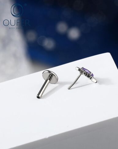 OUFER Gold Helix Piercing Jewelry 18G Star Shiny Drop Clear CZ Forward Helix الأقراط، G23 الصلبة التيتانيوم شقة الظهر دفع دبوس Labret الشفاه الغضروف محارة الزنمة ثقب المجوهرات للنساء الرجال in Kuwait