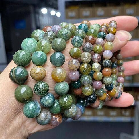 Handmade 10mm Retro Synthetic Gemstone Healing Bracelet for Women – Stretch Elastic Beaded Jewelry Gift (1 Piece) in Saudi Arabia