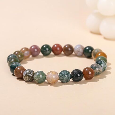 Handmade 10mm Retro Synthetic Gemstone Healing Bracelet for Women – Stretch Elastic Beaded Jewelry Gift (1 Piece) in Saudi Arabia