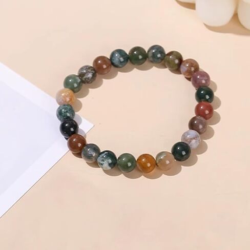 Handmade 10mm Retro Synthetic Gemstone Healing Bracelet for Women – Stretch Elastic Beaded Jewelry Gift (1 Piece) in Saudi Arabia