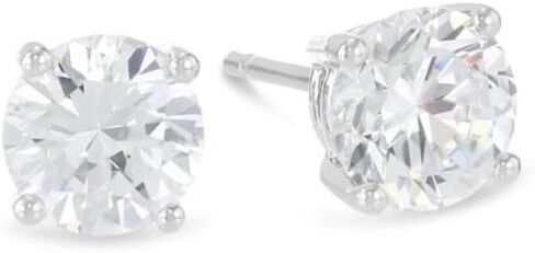 Houston Diamond District 1 Carat Solitaire Diamond Stud Earrings for Women Round Brilliant Shape 4 Prong Push Back (L-M Color, I1-I2 Clarity) in Saudi Arabia
