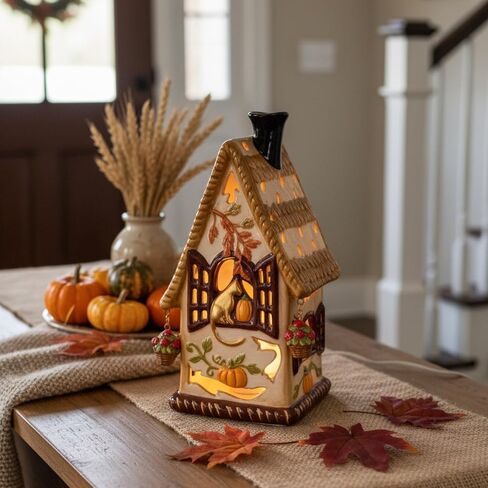 Blue Sky Clayworks Autumn Candle House, Ceramic, Home Decor Accents in Saudi Arabia