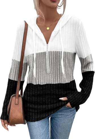 سترات نسائية ملابس خريفية، كتلة ألوان، نصف سحاب، سترات نسائية أنيقة، قمصان خفيفة الوزن، تونيك أنيق in Kuwait