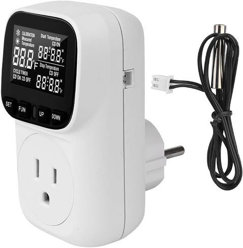 Diymore 1800W المكونات في ترموستات رقمي للتحكم في درجة الحرارة منفذ ترموستات كهربائي التدفئة التبريد وضع التحكم الموقت 120V 15A عرض الخلفية -104 ℉ ~ 210 ℉ سخان الدفيئة مع ترموستات in Kuwait
