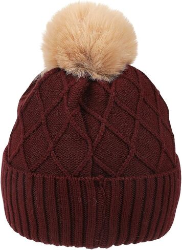 Harry Potter Hogwarts Crest & Pearl Appliques Maroon Cuff Beanie in Kuwait
