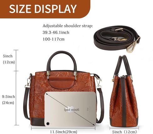 Crossbody Bag For Women Leather Shoulder Bag Purse and Handbag Tote Bag Medium Satchel Vintage Embossing Pattern in Saudi Arabia