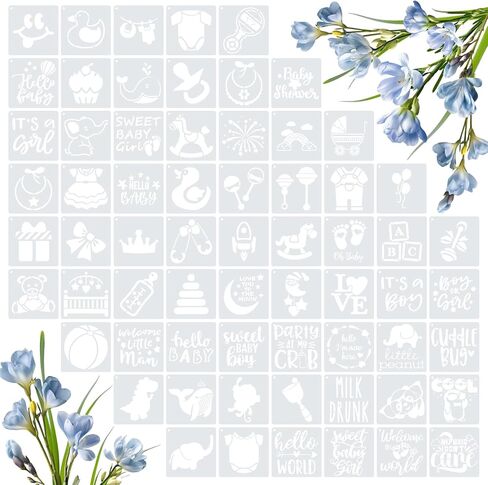 65 Pcs 4 Inch Plastic Painting Stencils Reusable Letters Numbers and Symbols Stencil Art Crafts Interlocked Drawing Templates Set for Wood, Walls, Fabrics, Rocks in Saudi Arabia